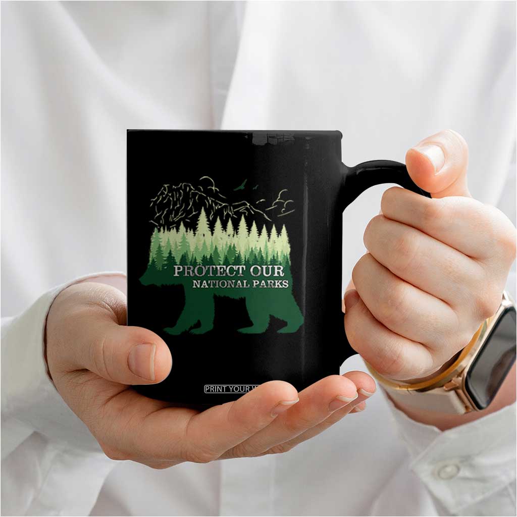 Protect Our Parks National Park Coffee Mug Bear Hiking Nature TS02 Print Your Wear