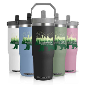Protect Our Parks National Park Flip Straw Tumbler Bear Hiking Nature TS02 Print Your Wear