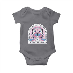 Protect The Dolls Baby Onesie Trans Women Pride Month Butterfly TS11 Charcoal Print Your Wear