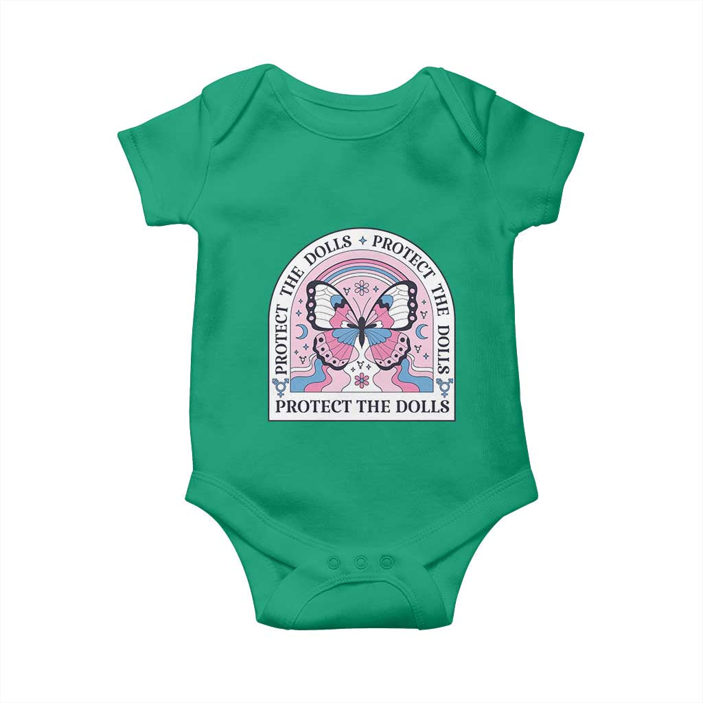 Protect The Dolls Baby Onesie Trans Women Pride Month Butterfly TS11 Irish Green Print Your Wear