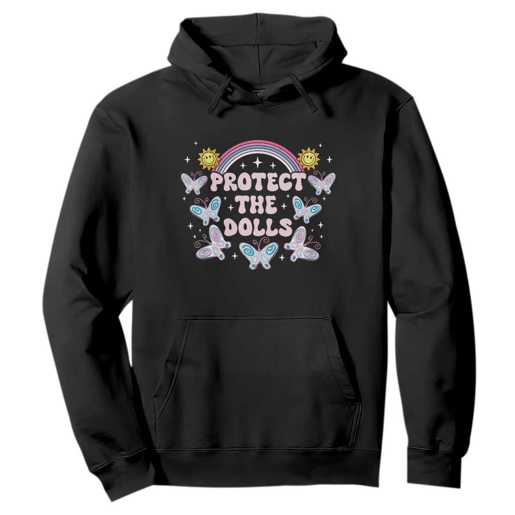 Protect The Dolls Hoodie Trans Women Pride Month Retro Groove Butterfly TS11 Black Print Your Wear