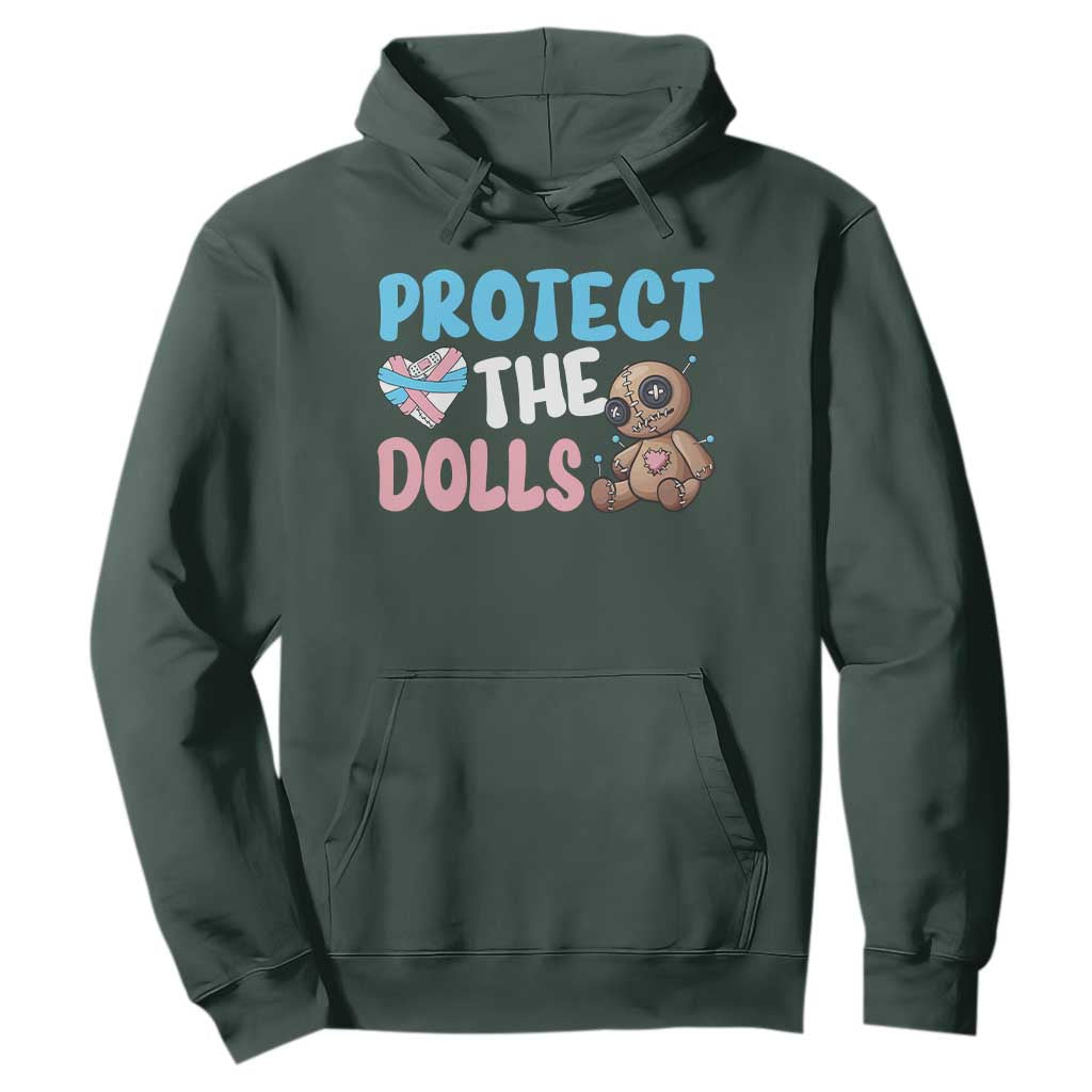 Protect The Dolls Hoodie Transgender Trans Pride TS10 Dark Forest Green Print Your Wear