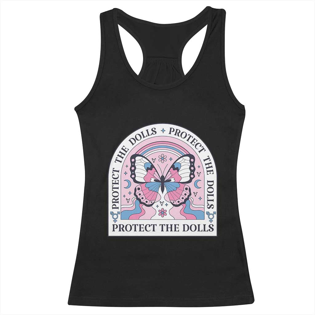 Protect The Dolls Racerback Tank Top Trans Women Pride Month Butterfly TS11 Black Print Your Wear