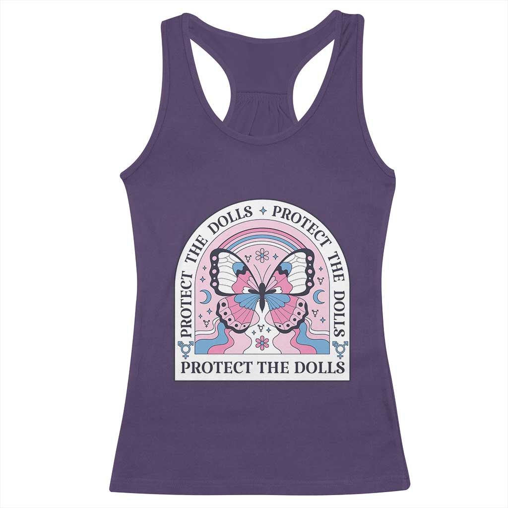 Protect The Dolls Racerback Tank Top Trans Women Pride Month Butterfly TS11 Purple Print Your Wear