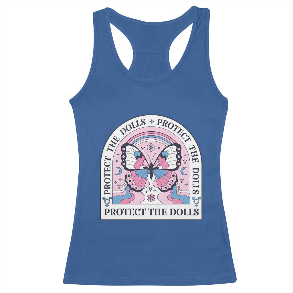 Protect The Dolls Racerback Tank Top Trans Women Pride Month Butterfly TS11 Royal Blue Print Your Wear