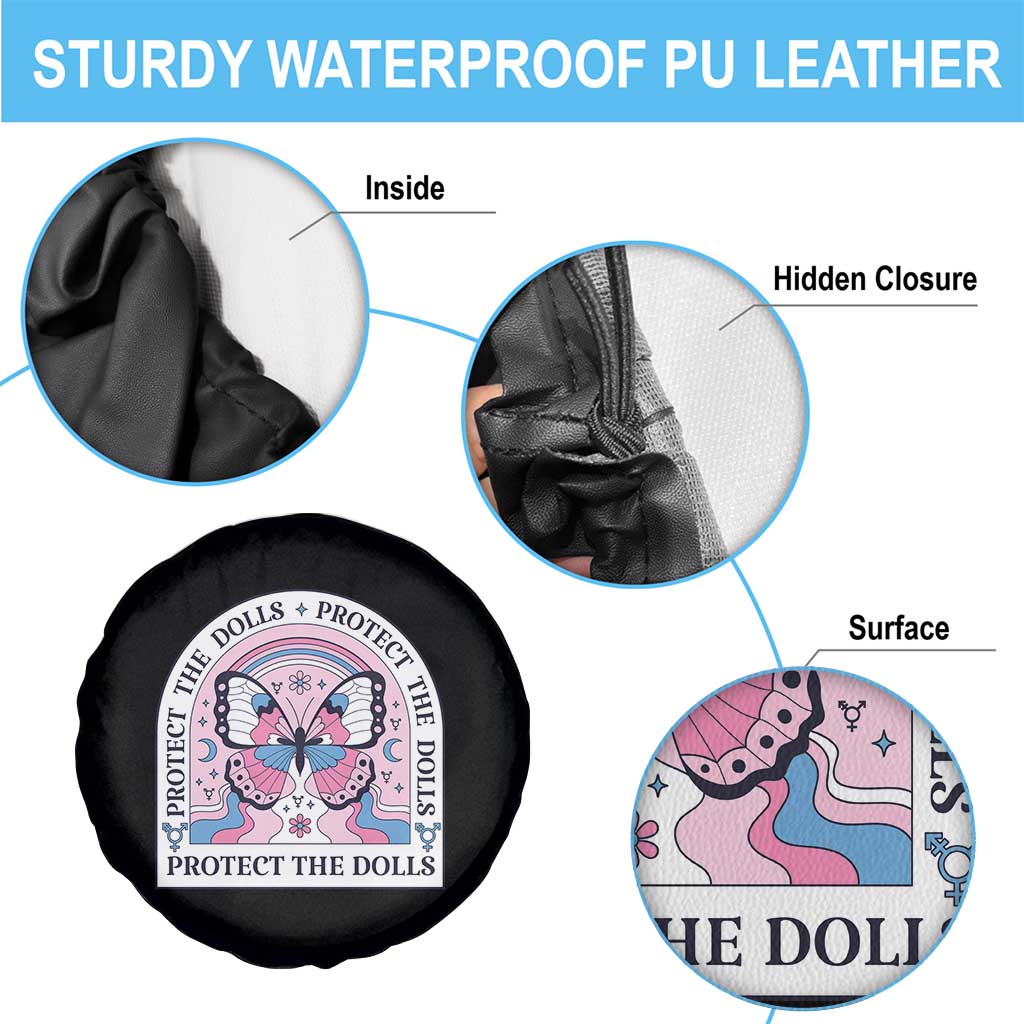 Protect The Dolls Spare Tire Cover Trans Women Pride Month Butterfly TS11 Print Your Wear