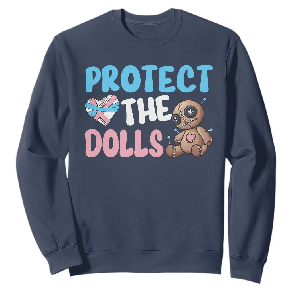 Protect The Dolls Sweatshirt Transgender Trans Pride TS10 Navy Print Your Wear