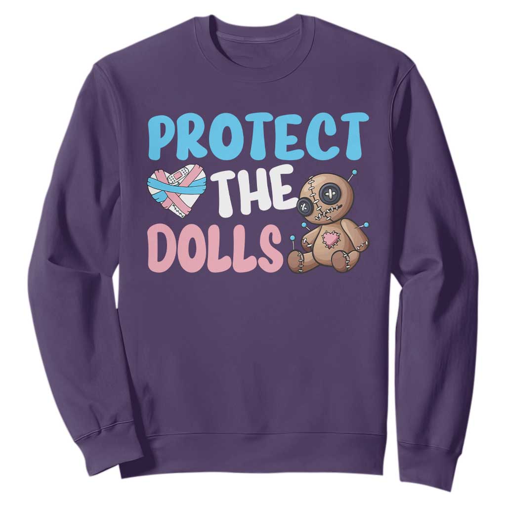 Protect The Dolls Sweatshirt Transgender Trans Pride TS10 Purple Print Your Wear