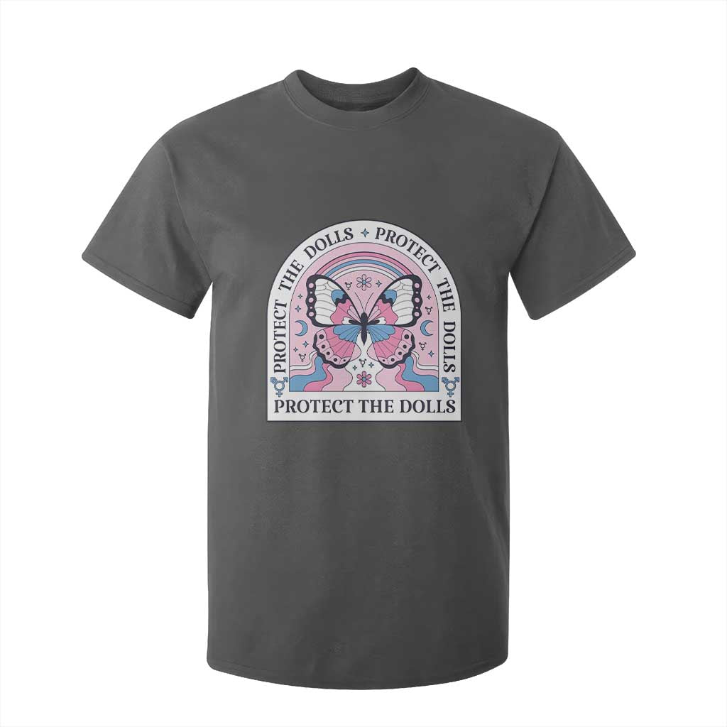 Protect The Dolls T Shirt For Kid Trans Women Pride Month Butterfly TS11 Dark Heather Print Your Wear