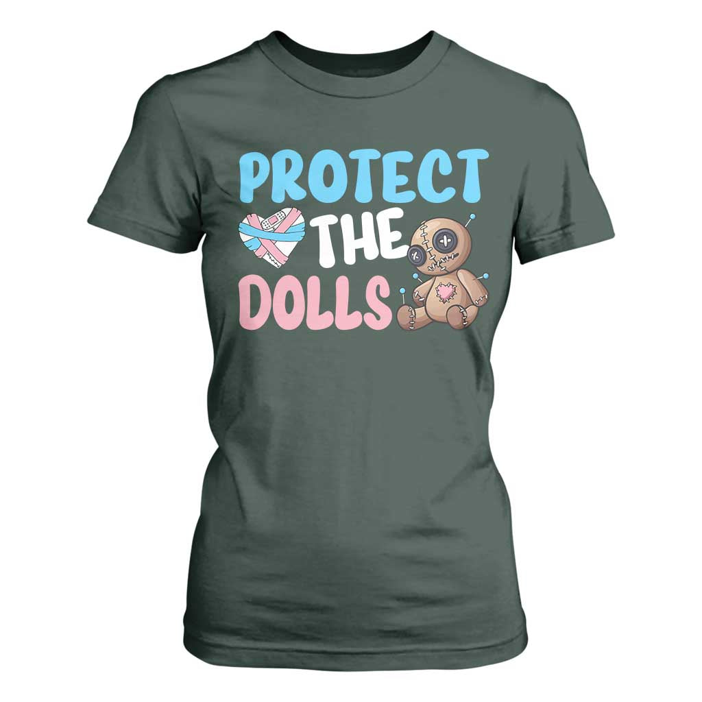 Protect The Dolls T Shirt For Women Transgender Trans Pride TS10 Dark Forest Green Print Your Wear