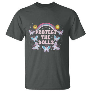 Protect The Dolls T Shirt Trans Women Pride Month Retro Groove Butterfly TS11 Dark Heather Print Your Wear