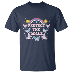 Protect The Dolls T Shirt Trans Women Pride Month Retro Groove Butterfly TS11 Navy Print Your Wear