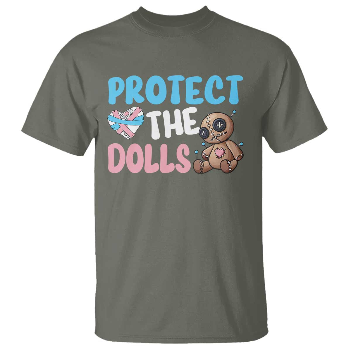 Protect The Dolls T Shirt Transgender Trans Pride TS10 Military Green Print Your Wear