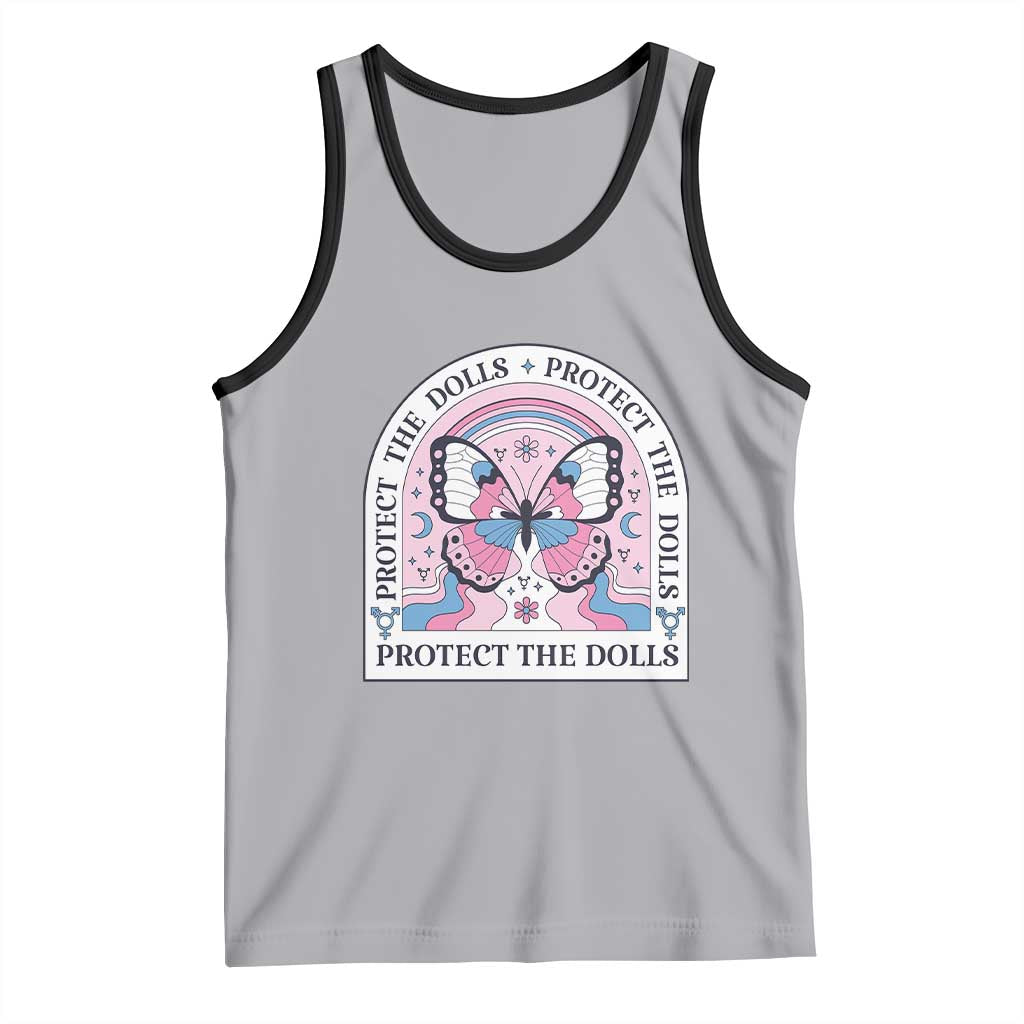 Protect The Dolls Tank Top Trans Women Pride Month Butterfly TS11 Athletic Heather Black Print Your Wear