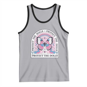 Protect The Dolls Tank Top Trans Women Pride Month Butterfly TS11 Athletic Heather Black Print Your Wear