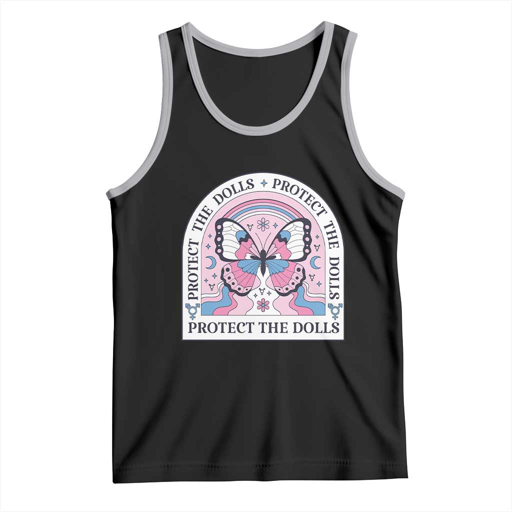 Protect The Dolls Tank Top Trans Women Pride Month Butterfly TS11 Black Athletic Heather Print Your Wear