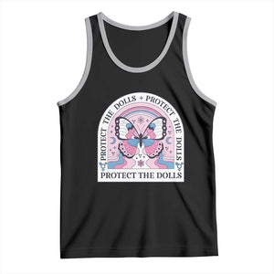 Protect The Dolls Tank Top Trans Women Pride Month Butterfly TS11 Black Athletic Heather Print Your Wear