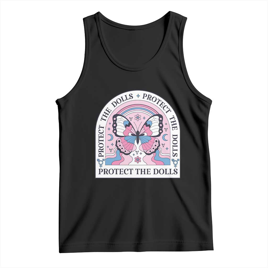 Protect The Dolls Tank Top Trans Women Pride Month Butterfly TS11 Black Print Your Wear