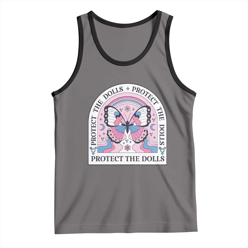 Protect The Dolls Tank Top Trans Women Pride Month Butterfly TS11 Deep Heather Black Print Your Wear