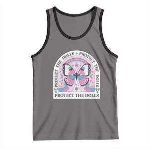 Protect The Dolls Tank Top Trans Women Pride Month Butterfly TS11 Deep Heather Black Print Your Wear