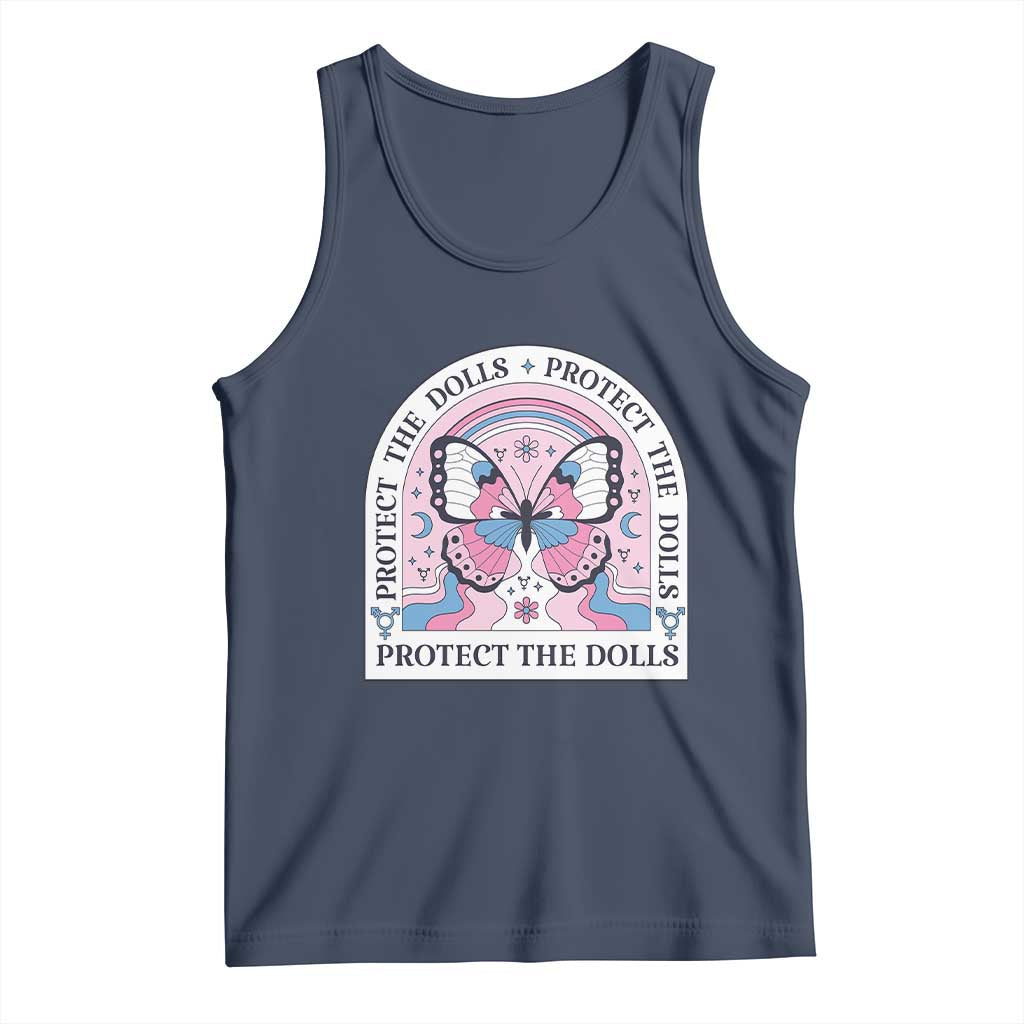 Protect The Dolls Tank Top Trans Women Pride Month Butterfly TS11 Navy Print Your Wear