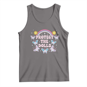 Protect The Dolls Tank Top Trans Women Pride Month Retro Groove Butterfly TS11 Deep Heather Print Your Wear