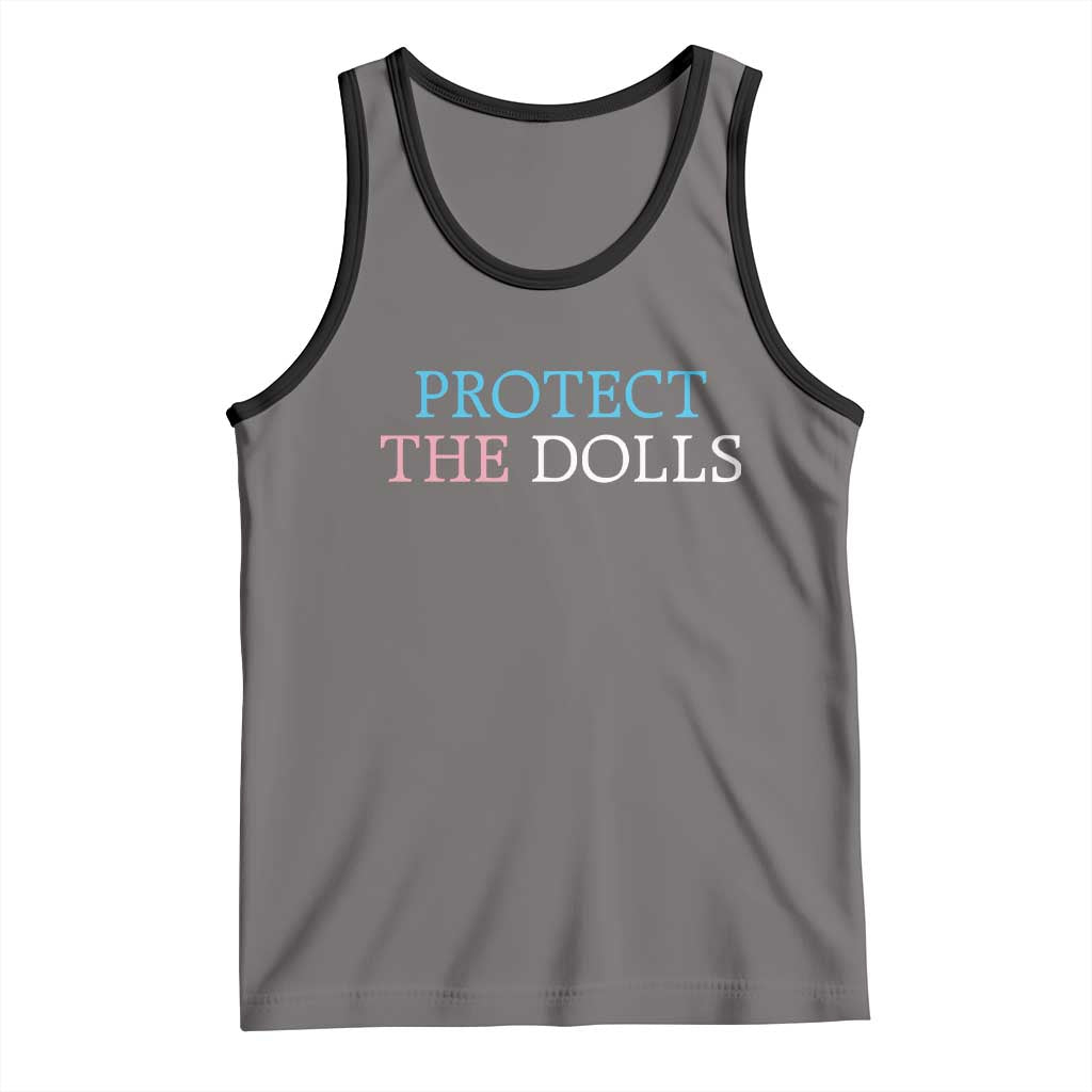 Protect The Dolls Tank Top Trans Women Pride Month TS11 Deep Heather Black Print Your Wear