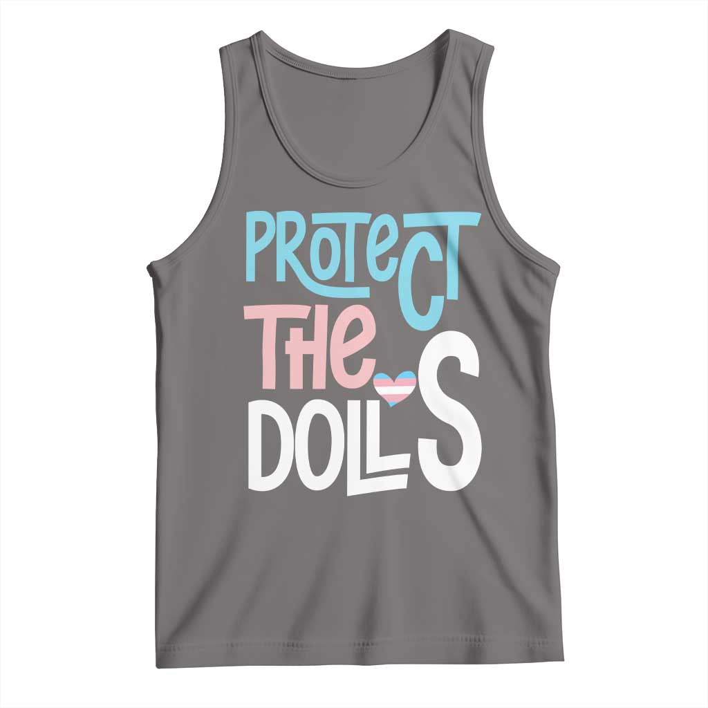 Protect The Dolls Tank Top Transgender Trans Pride Social Justice TS10 Deep Heather Print Your Wear