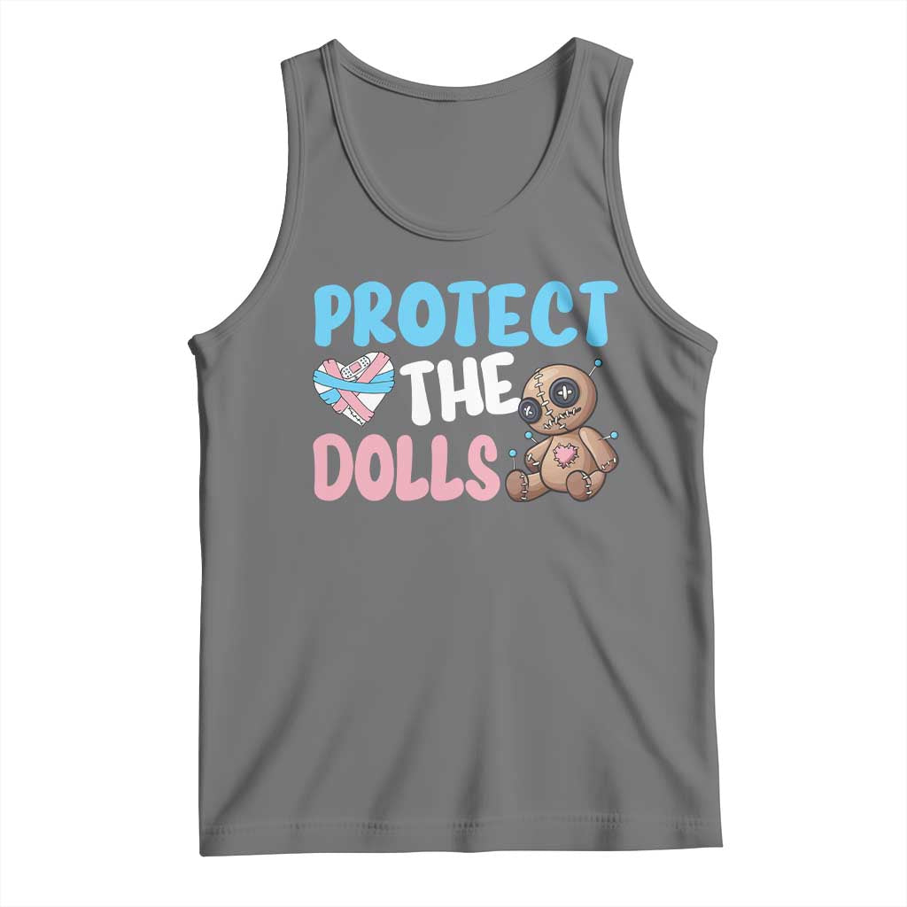 Protect The Dolls Tank Top Transgender Trans Pride TS10 Black Heather Print Your Wear