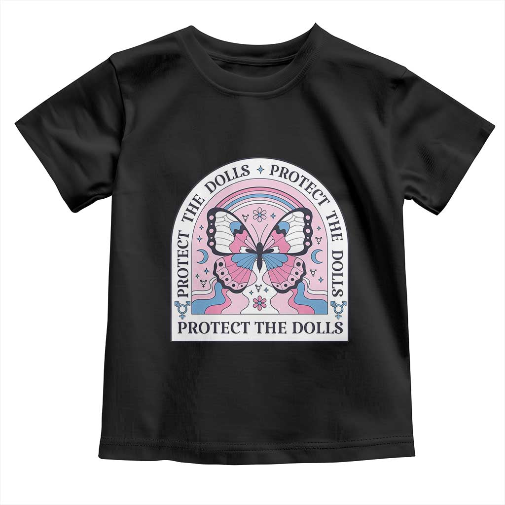 Protect The Dolls Toddler T Shirt Trans Women Pride Month Butterfly TS11 Black Print Your Wear