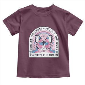 Protect The Dolls Toddler T Shirt Trans Women Pride Month Butterfly TS11 Maroon Print Your Wear