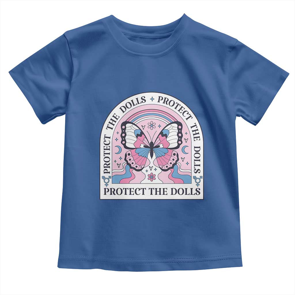 Protect The Dolls Toddler T Shirt Trans Women Pride Month Butterfly TS11 Royal Blue Print Your Wear