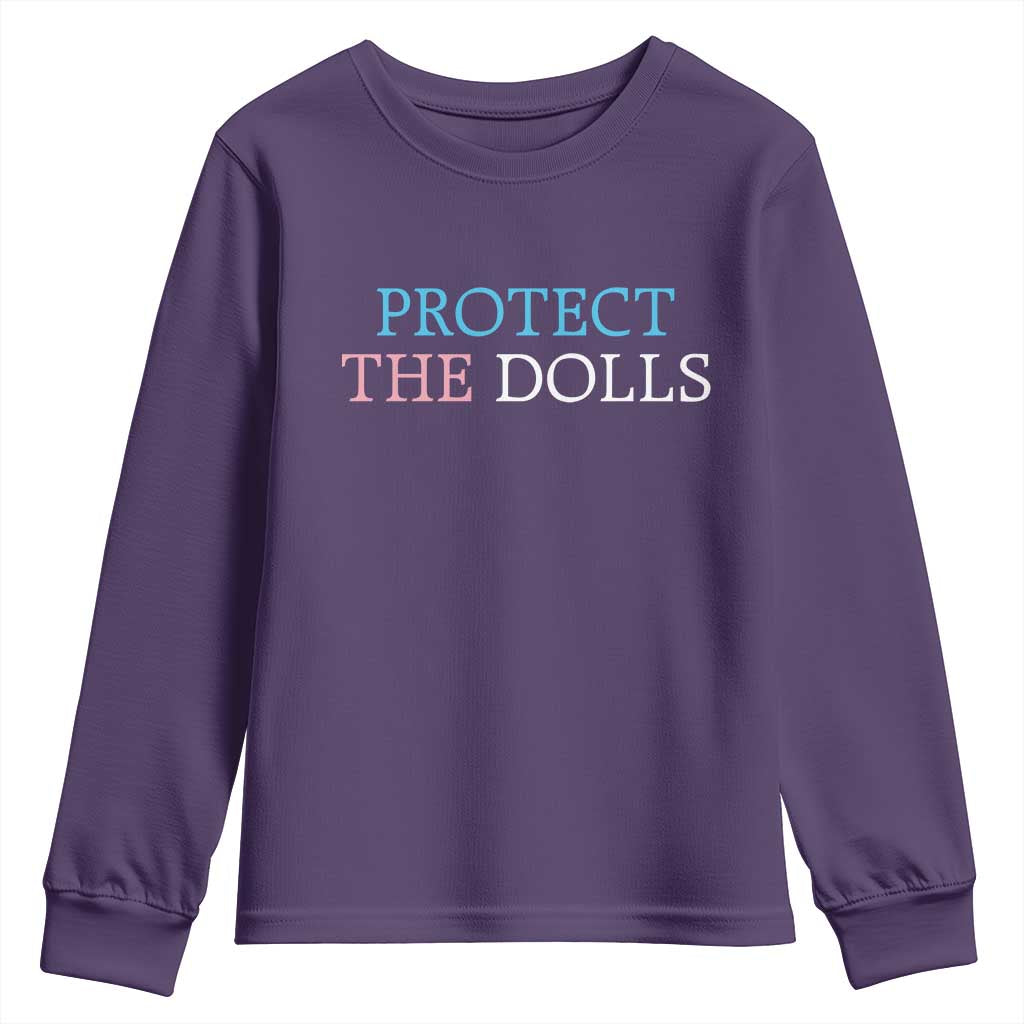 Protect The Dolls Youth Sweatshirt Trans Women Pride Month TS11 Purple Print Your Wear