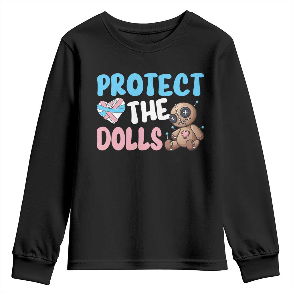 Protect The Dolls Youth Sweatshirt Transgender Trans Pride TS10 Black Print Your Wear