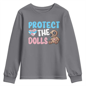 Protect The Dolls Youth Sweatshirt Transgender Trans Pride TS10 Charcoal Print Your Wear