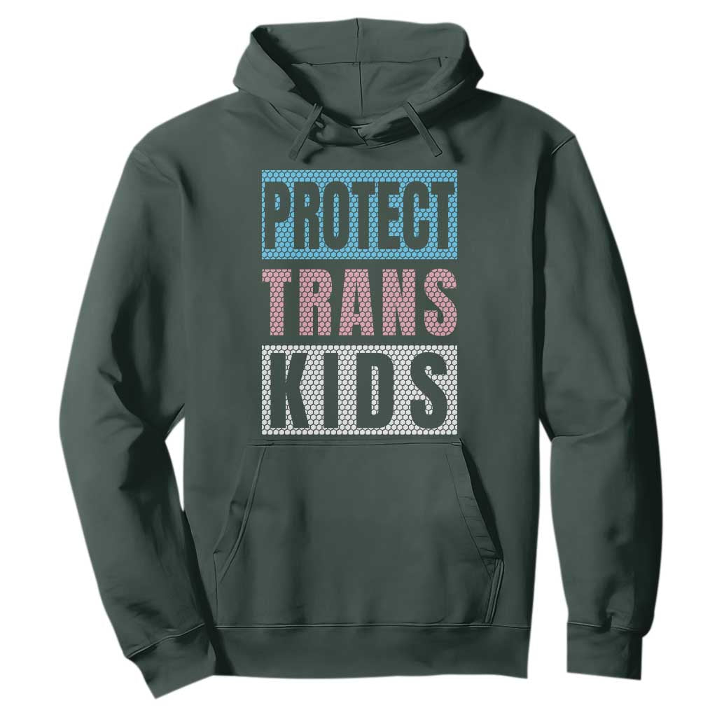 Protect Trans Kids Hoodie Transgender Pride Trans Rights Social Justice TS10 Dark Forest Green Print Your Wear