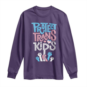 Protect Trans Kids Long Sleeve Shirt Transgender Pride Social Justice TS10 Purple Print Your Wear