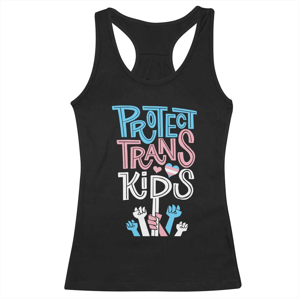 Protect Trans Kids Racerback Tank Top Transgender Pride Social Justice TS10 Black Print Your Wear