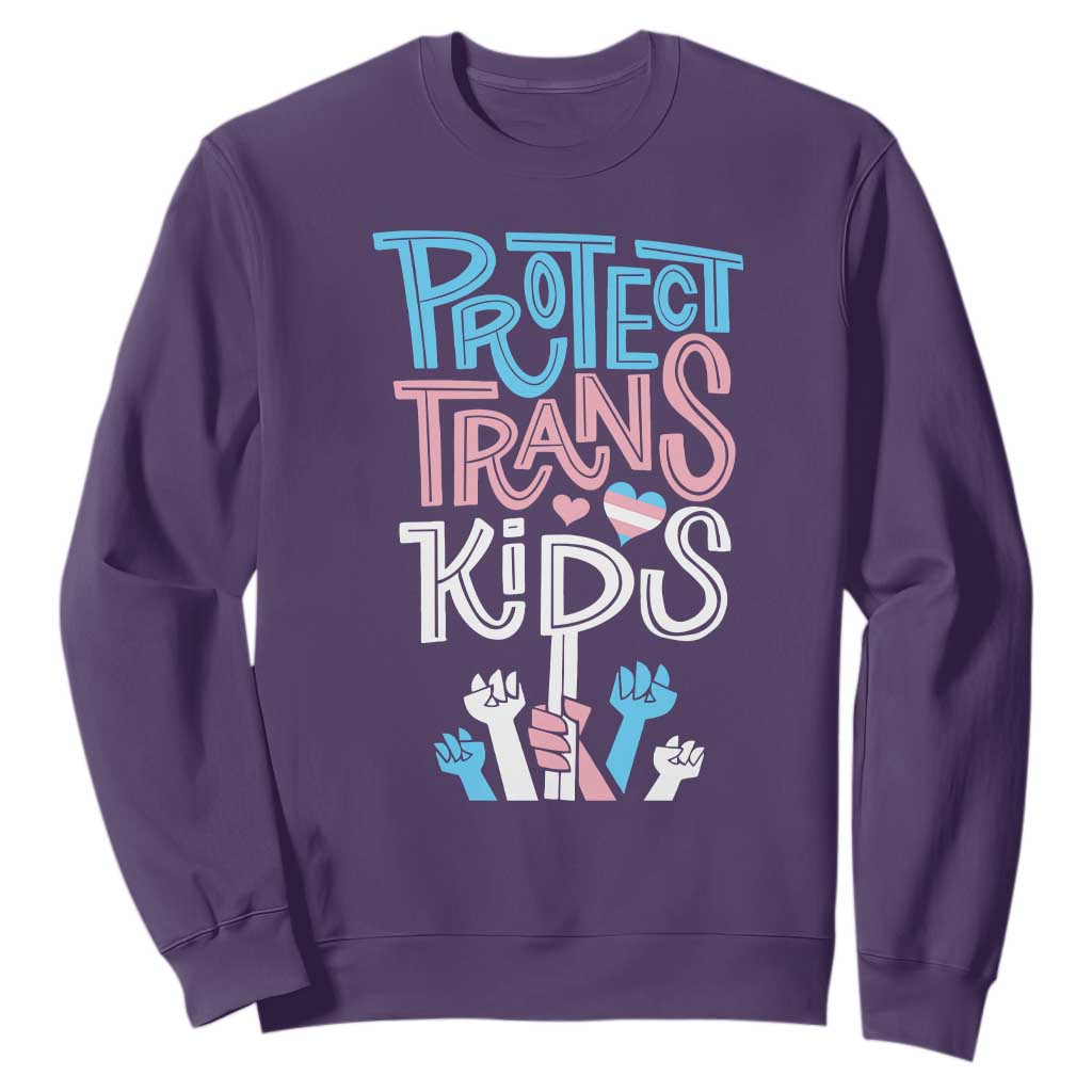 Protect Trans Kids Sweatshirt Transgender Pride Social Justice TS10 Purple Print Your Wear
