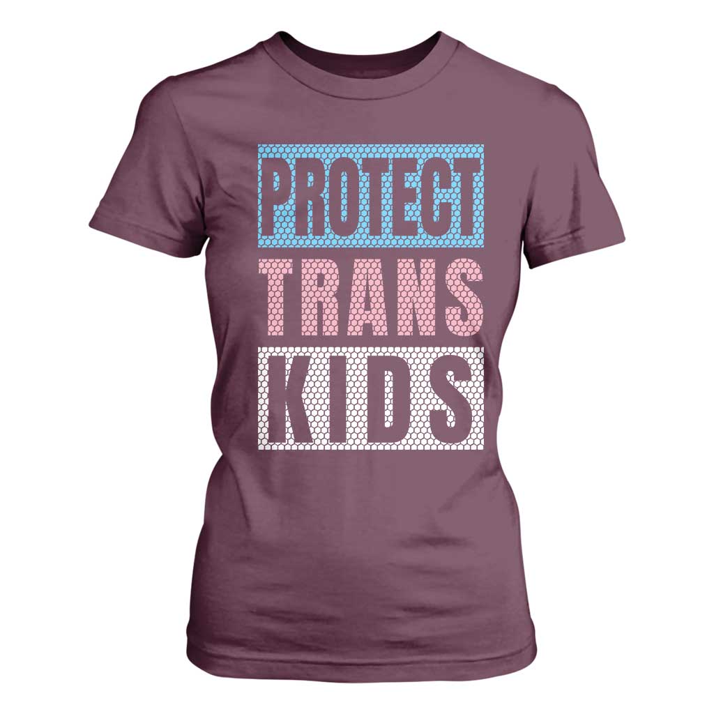 Protect Trans Kids T Shirt For Women Transgender Pride Trans Rights Social Justice TS10 Maroon Print Your Wear
