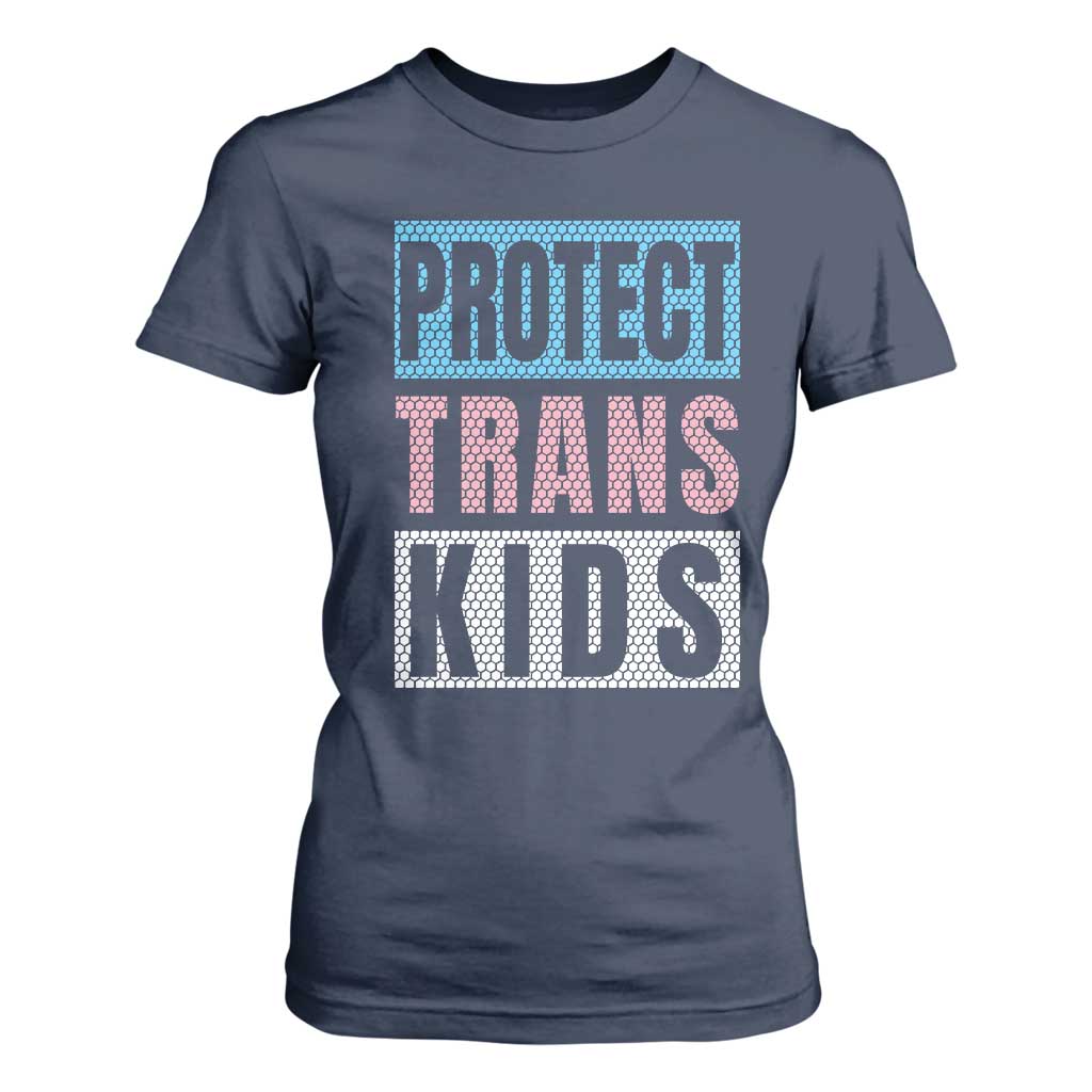 Protect Trans Kids T Shirt For Women Transgender Pride Trans Rights Social Justice TS10 Navy Print Your Wear