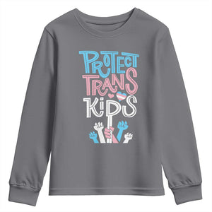 Protect Trans Kids Youth Sweatshirt Transgender Pride Social Justice TS10 Charcoal Print Your Wear