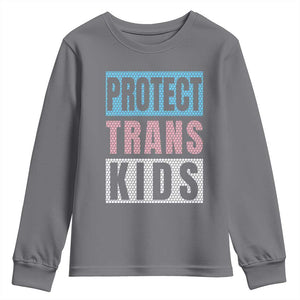 Protect Trans Kids Youth Sweatshirt Transgender Pride Trans Rights Social Justice TS10 Charcoal Print Your Wear