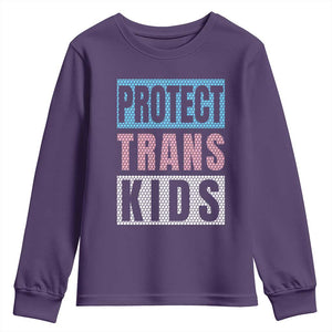 Protect Trans Kids Youth Sweatshirt Transgender Pride Trans Rights Social Justice TS10 Purple Print Your Wear