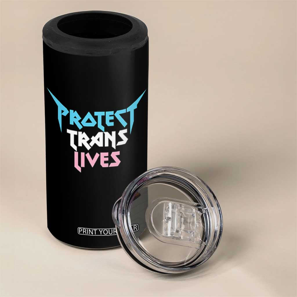 Protect Trans Lives 4 in 1 Can Cooler Tumbler Heavy Metal TS10 Print Your Wear