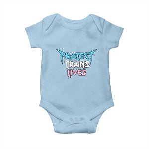 Protect Trans Lives Baby Onesie Heavy Metal TS10 Light Blue Print Your Wear
