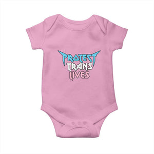 Protect Trans Lives Baby Onesie Heavy Metal TS10 Light Pink Print Your Wear