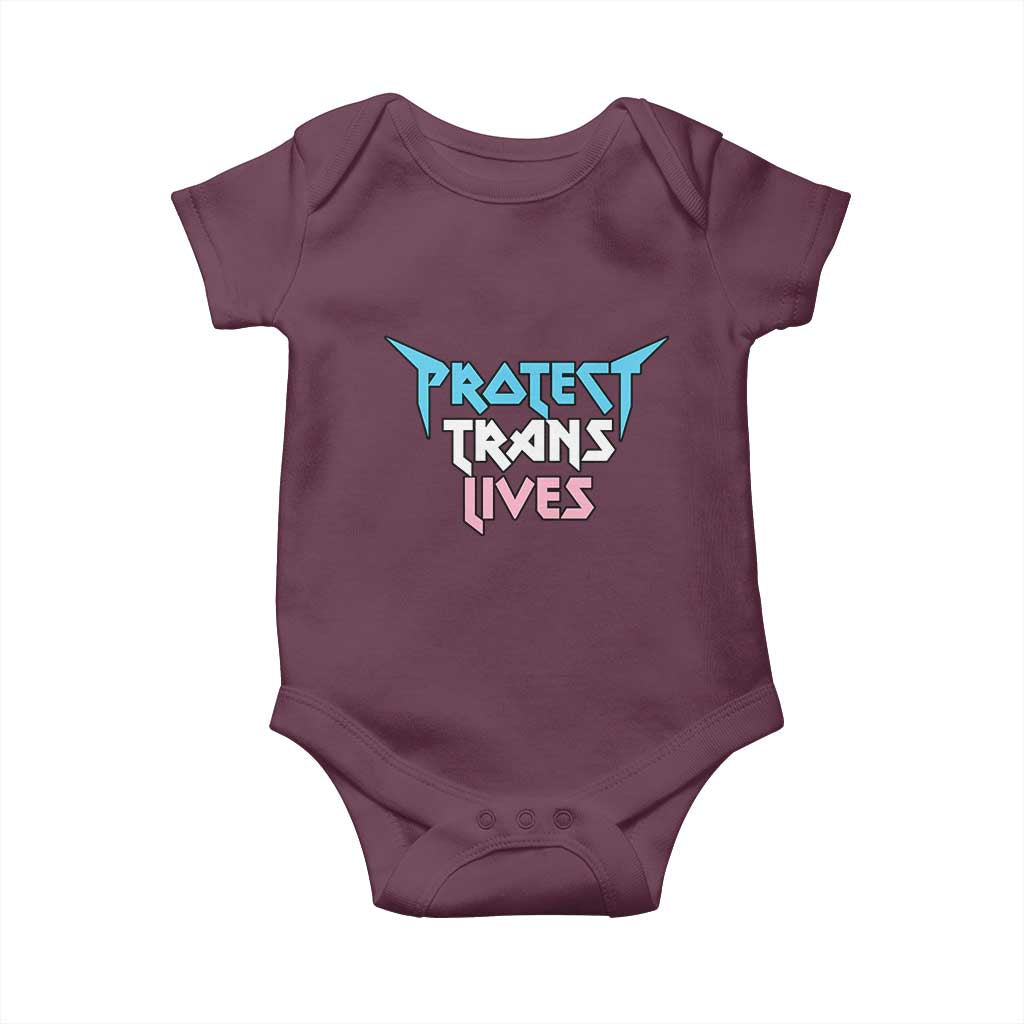Protect Trans Lives Baby Onesie Heavy Metal TS10 Maroon Print Your Wear