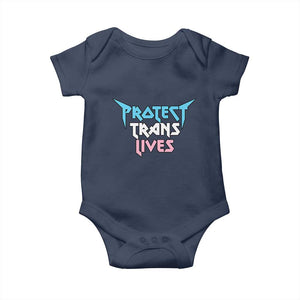 Protect Trans Lives Baby Onesie Heavy Metal TS10 Navy Print Your Wear