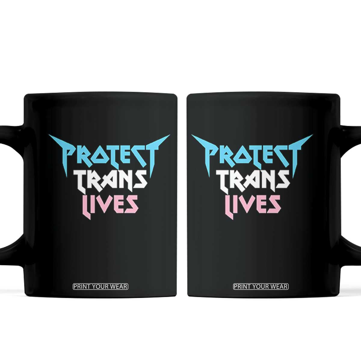 Protect Trans Lives Coffee Mug Heavy Metal TS10 Black Print Your Wear